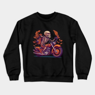 Born to ride - Halloween funny retro spooky skeleton Crewneck Sweatshirt